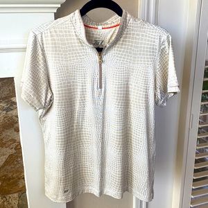 Tail Tech Woman’s L Tan and White Snakeskin Print Golf Shirt.